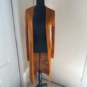 Freshman Women's Long Open-Front Cardigan - Burnt Orange